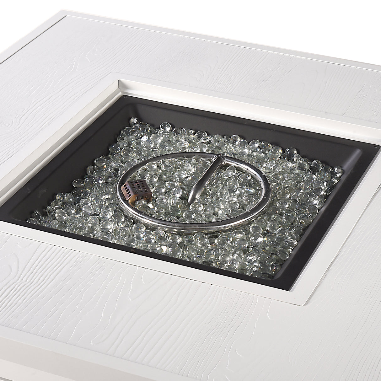 Aluminum 42-in Square Propane Fire Table with Beads, Covers and Lid Sharicks