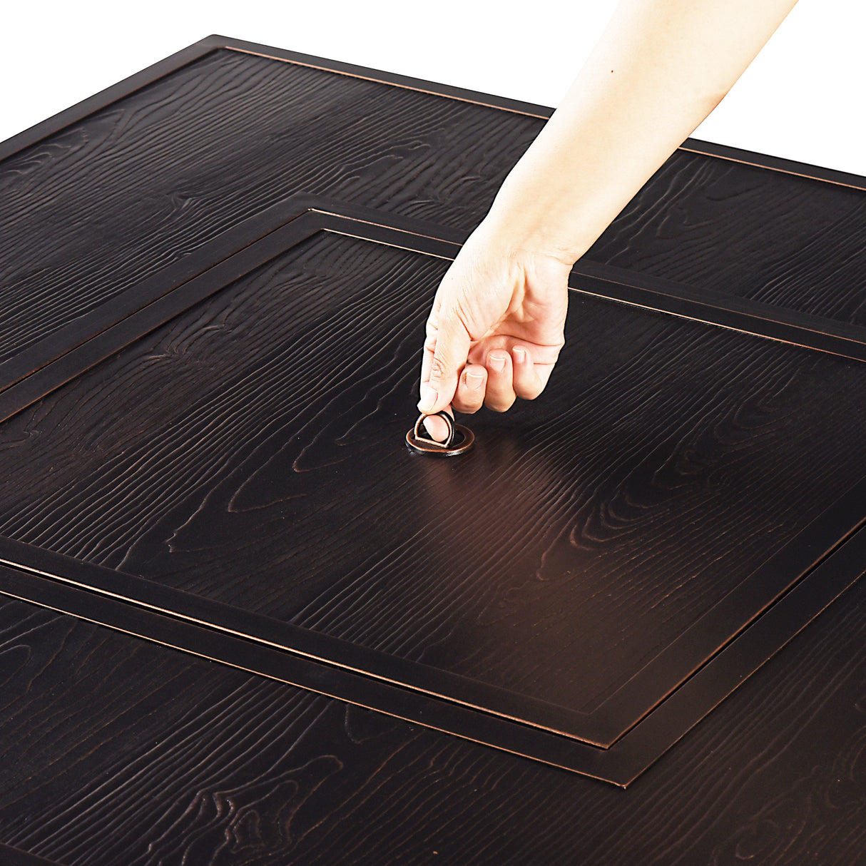 Aluminum 42-in Square Propane Fire Table with Beads, Covers and Lid Sharicks