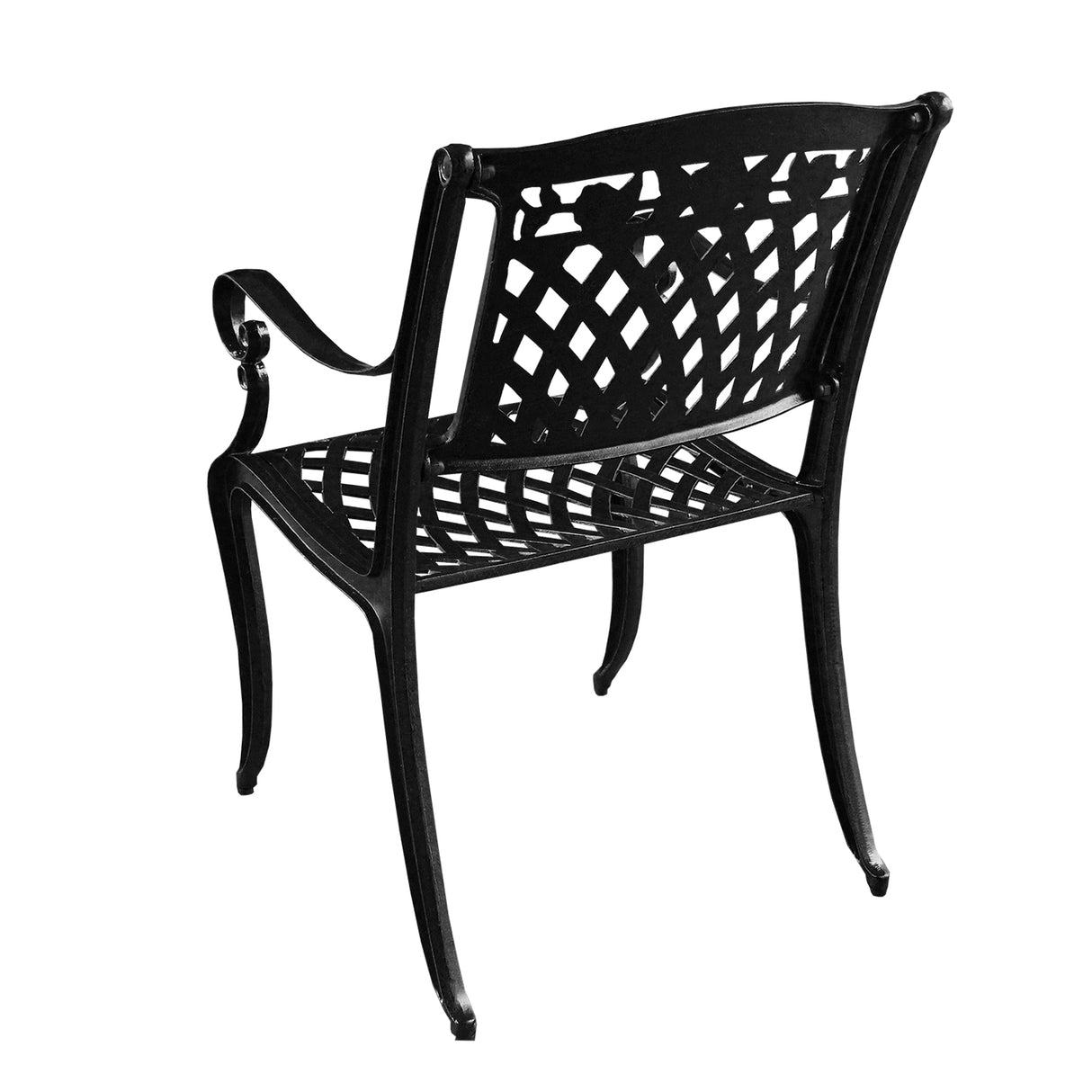Outdoor Aluminum 7pc Black Rectangular Patio Dining Set and Six Chairs - Sharicks