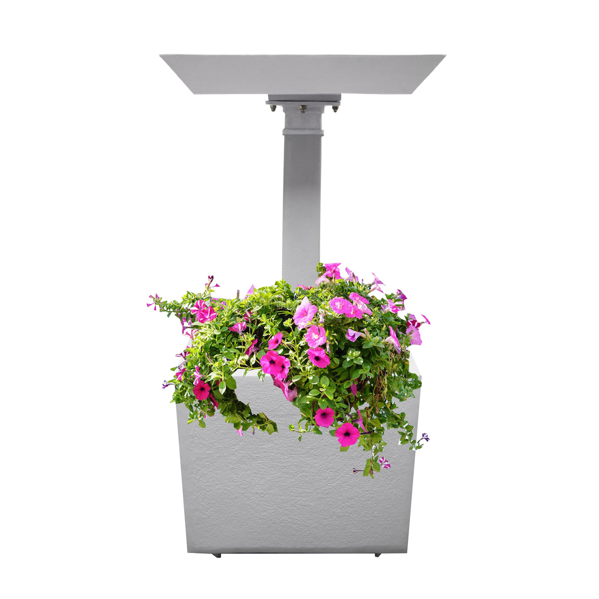 Modern Square Cast Aluminum 35-in Bird Bath and Planter Vase Combo Sharicks
