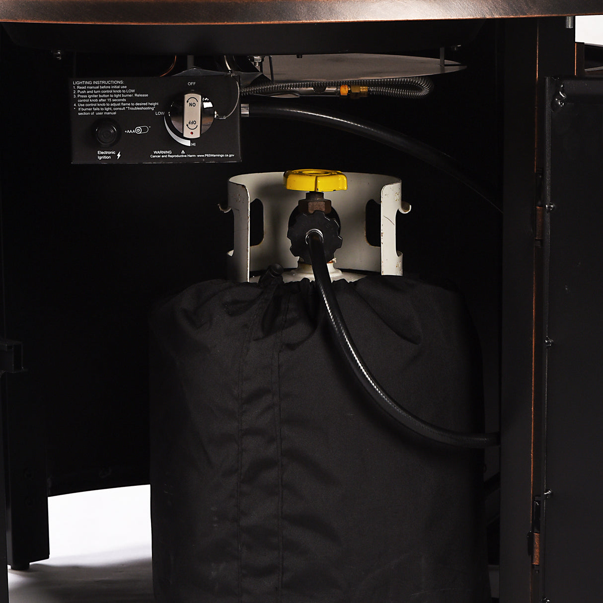 Aluminum 44-in Round Propane Fire Table with Beads, Covers and Lid Sharicks