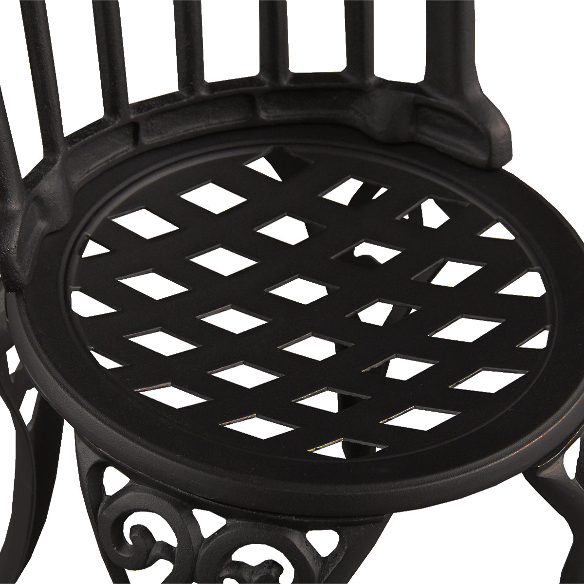 Black Ornate Outdoor Patio Garden Aluminum 3 Piece Bistro Set Sharicks