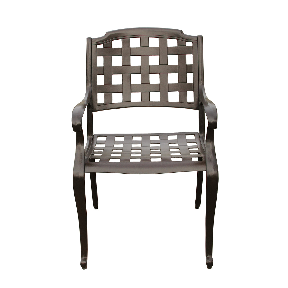Modern Outdoor Mesh Cast Aluminum Patio Dining Chair Sharicks