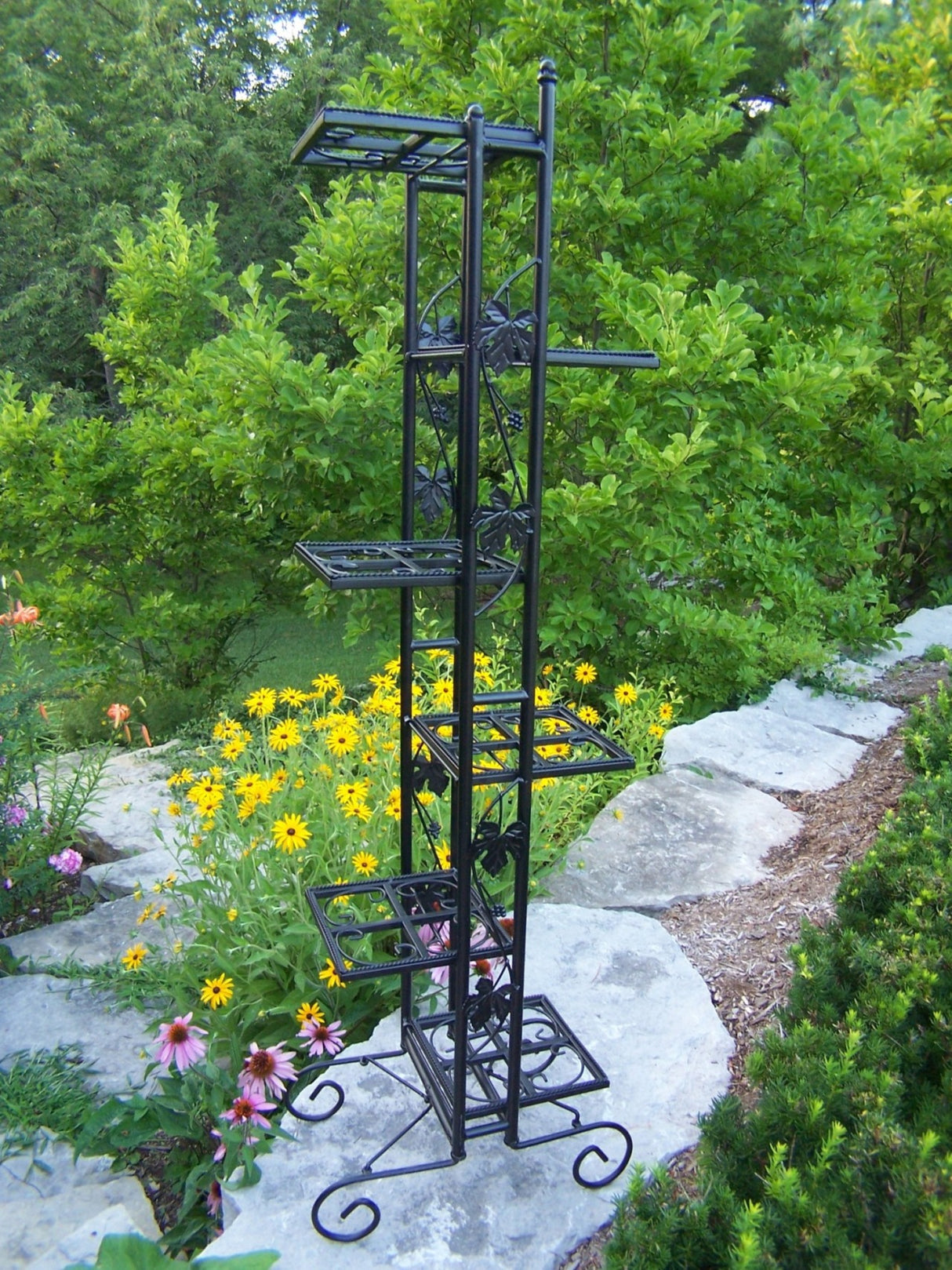 6-Tier Steel Black Plant Stand - Sharicks
