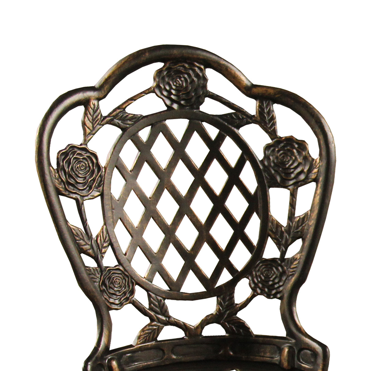Bronze Rose Ornate Outdoor Patio Garden Aluminum 3 Piece Bistro Set Sharicks