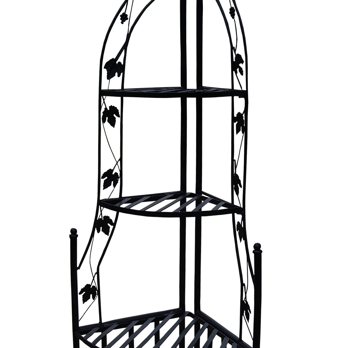 4-Tier Steel Corner Shelf Black Plant Stand - Sharicks