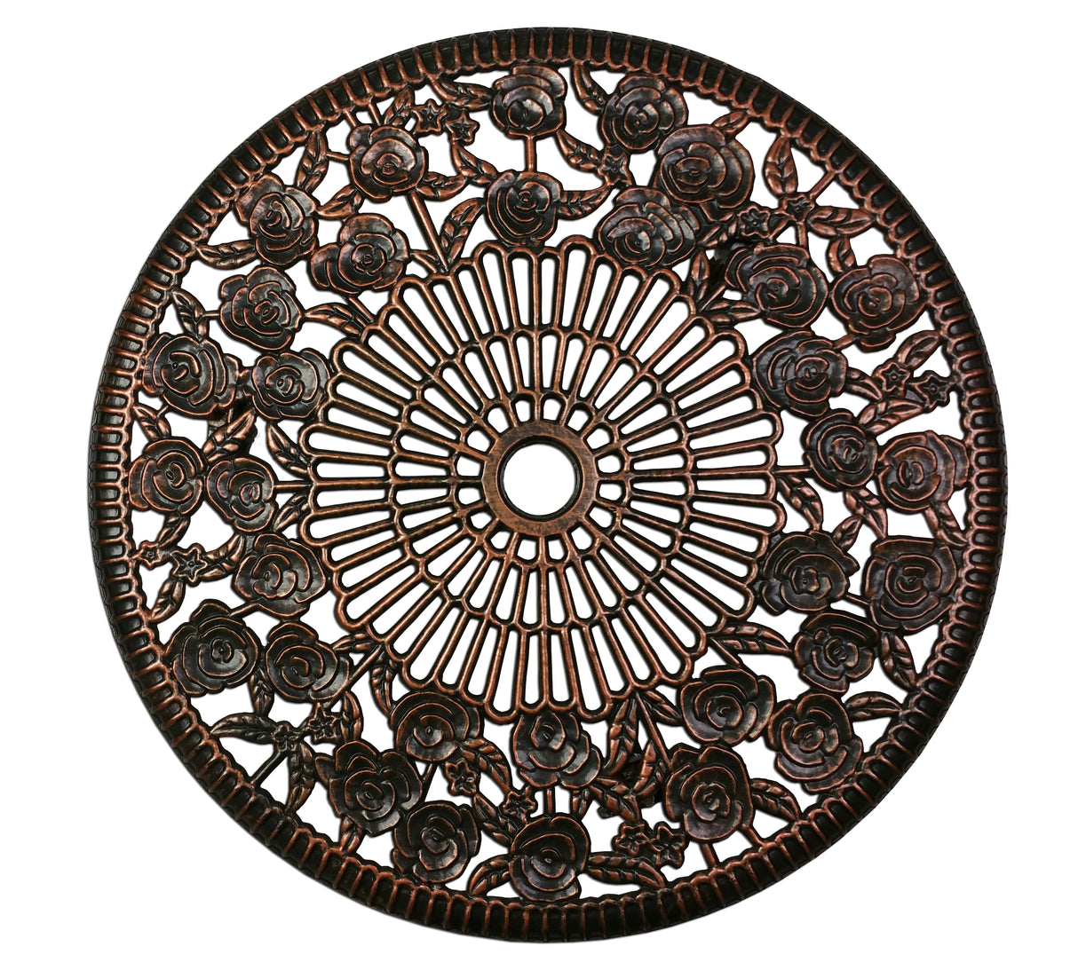 Cast Aluminum Metal Antique Bronze 3 Piece Patio Rose Bistro Set Sharicks