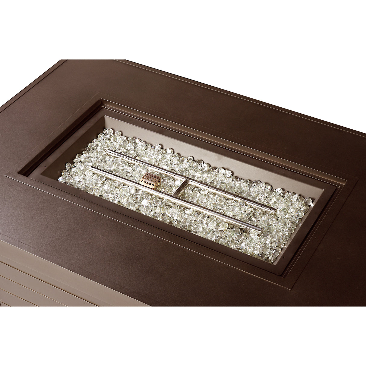 Aluminum 48-in Rectangular Propane Fire Table, Beads, Covers and Lid Sharicks