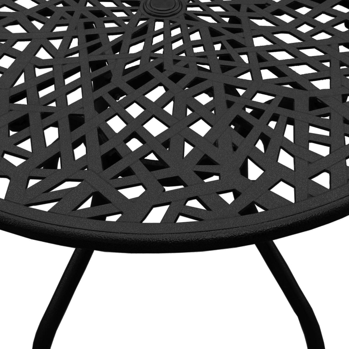 Outdoor Aluminum 5pc Round Black Patio Dining Set with Four Chairs - Sharicks