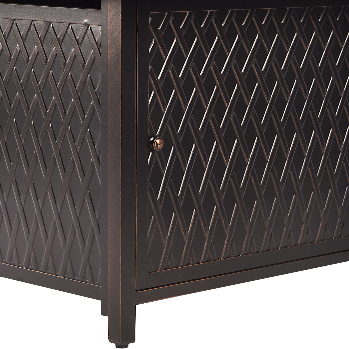 Aluminum 48-in Rectangular Propane Fire Table, Beads, Covers and Lid Sharicks