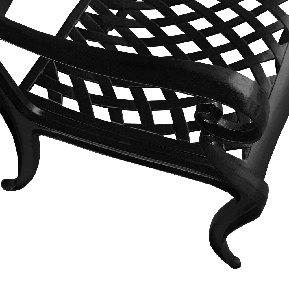 Outdoor Aluminum 5pc Square Black Patio Dining Set with Four Chairs - Sharicks