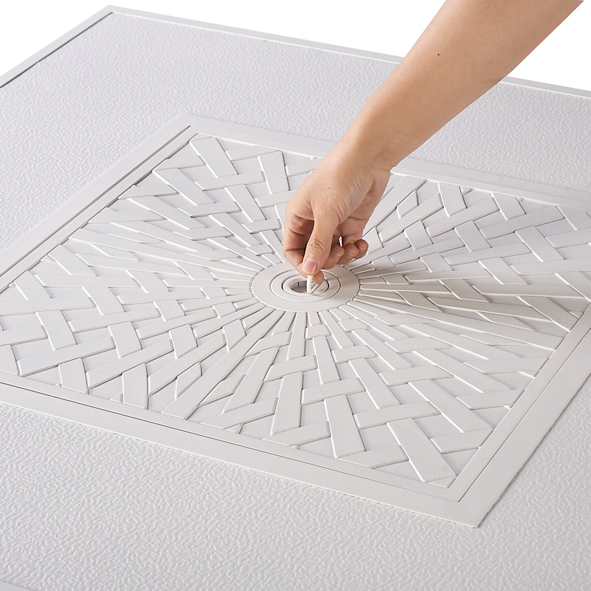 Aluminum 42-in Square Propane Fire Table with Beads, Covers and Lid Sharicks