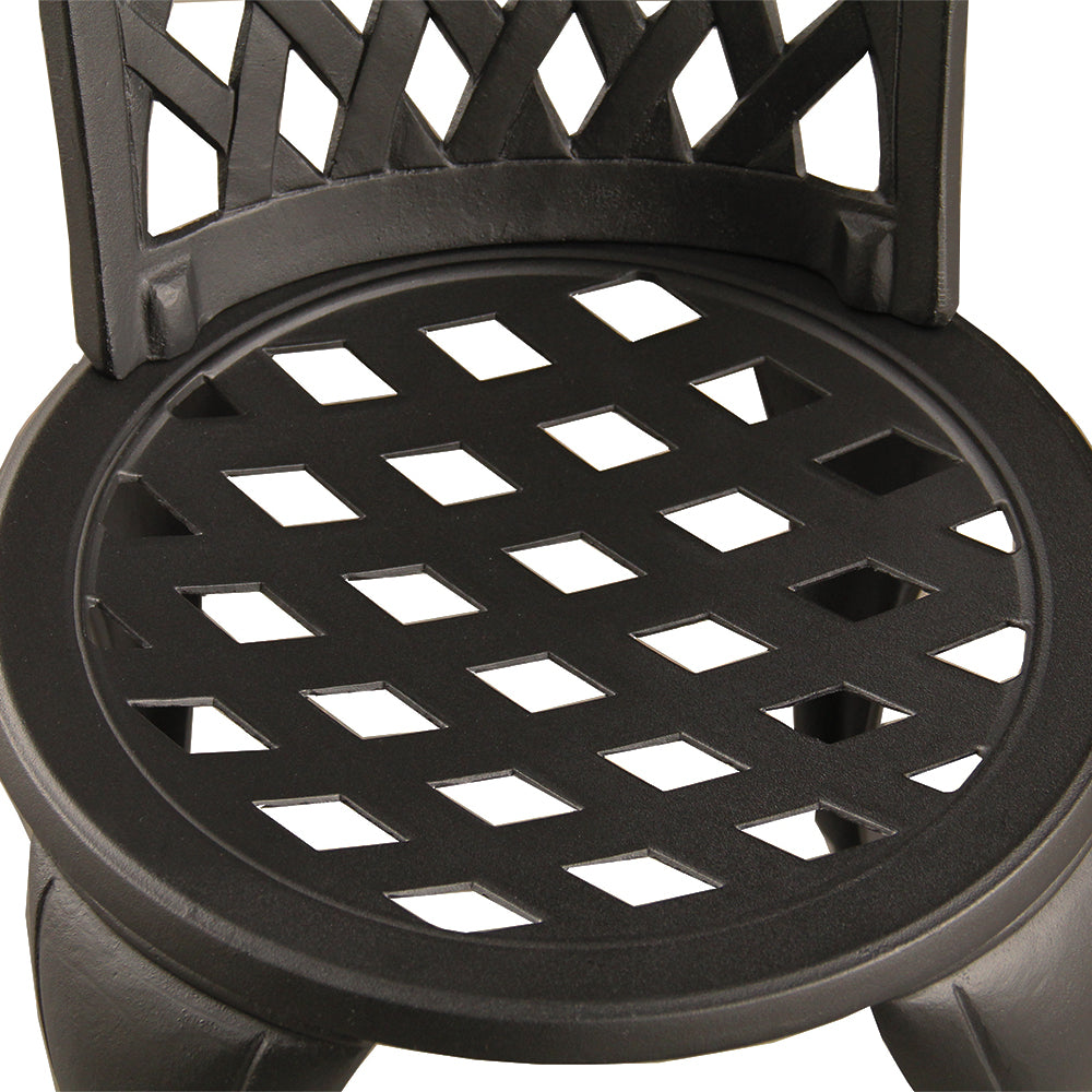 Modern Outdoor Patio Garden Aluminum 3 Piece Bistro Set in Sand Black Sharicks