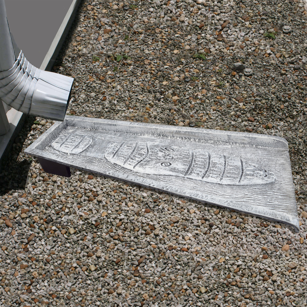 White Alligator 24-in Cast Aluminum Downspout Gutter Splash Block Sharicks