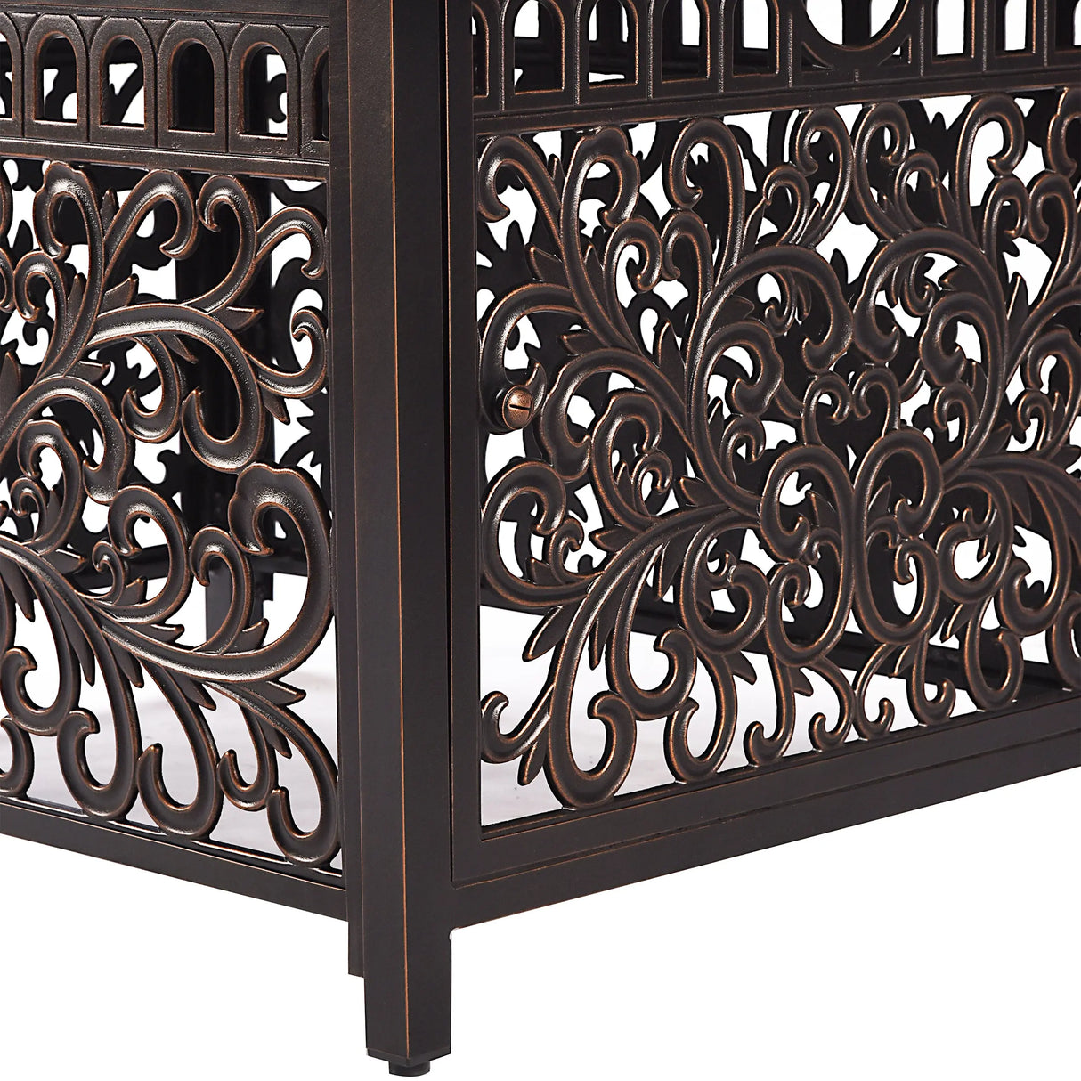 Aluminum 48-in Rectangular Propane Fire Table, Beads, Covers and Lid Sharicks