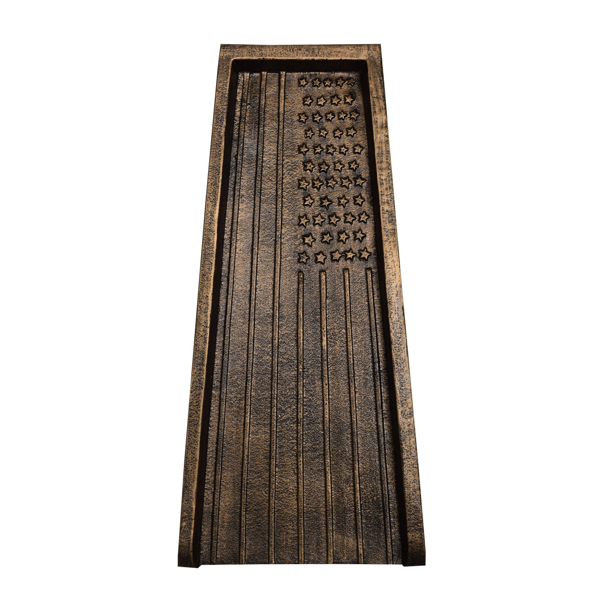 Bronze American Flag 24-in Cast Aluminum Downspout Gutter Splash Block Sharicks