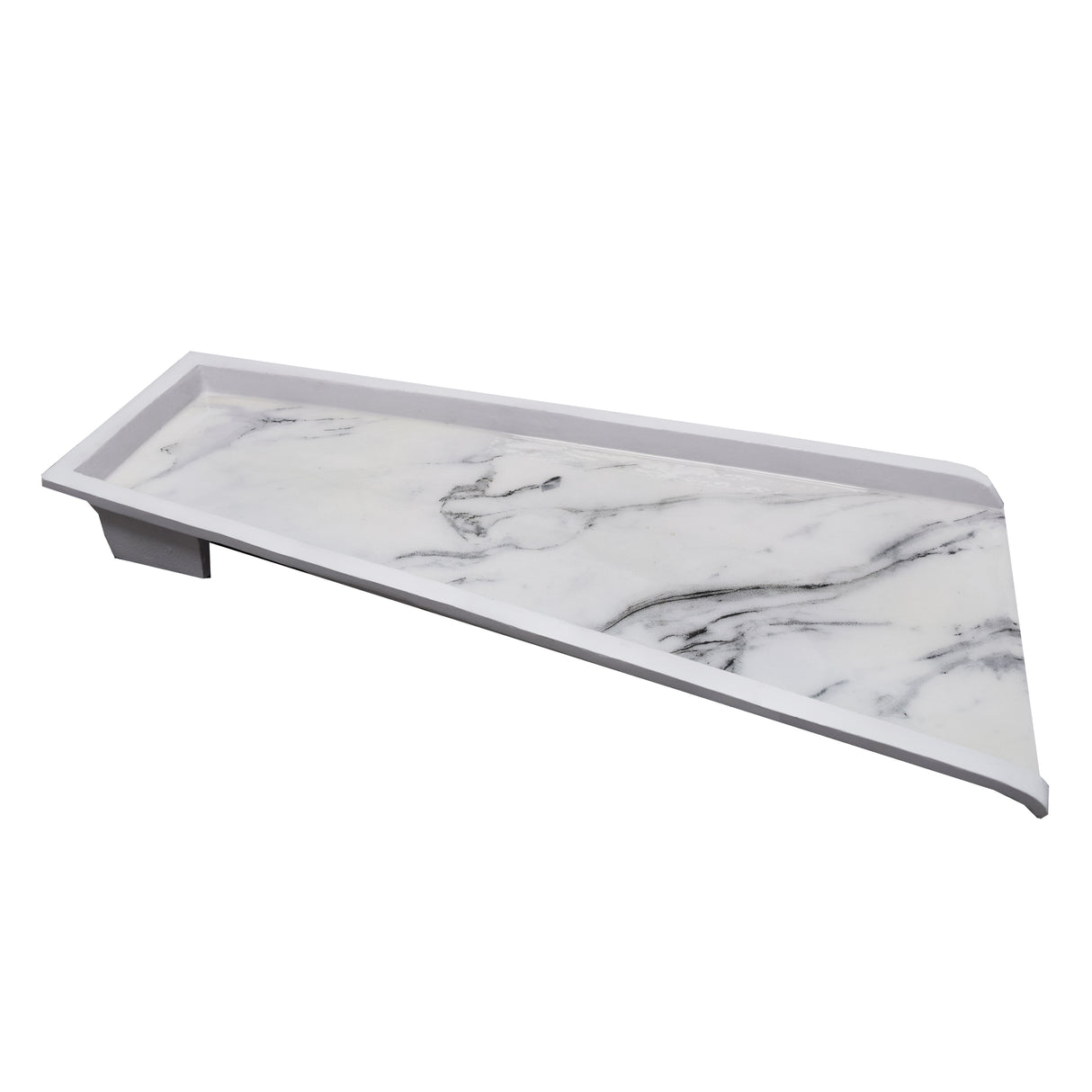 White Faux Marble 24-in Cast Aluminum Downspout Gutter Splash Block Sharicks