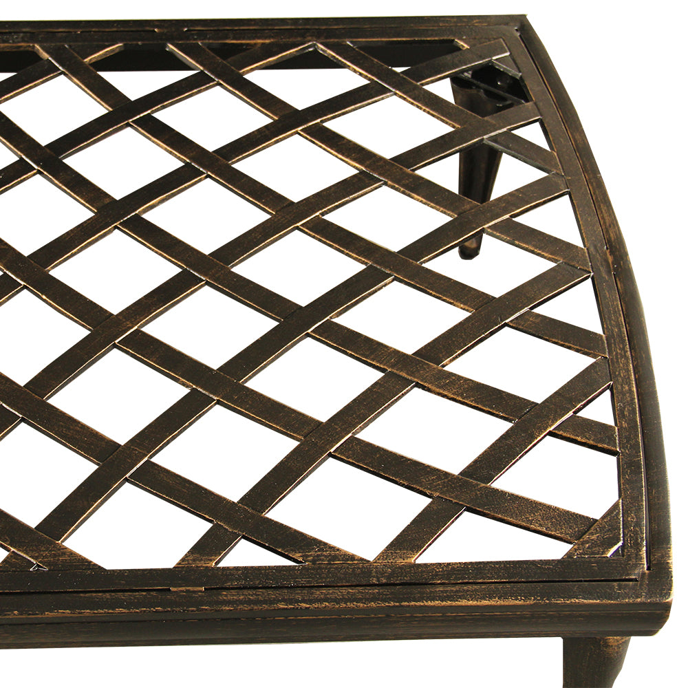 Modern Aluminum Bronze Patio Chaise Lounge with Wheels and Cushion Sharicks