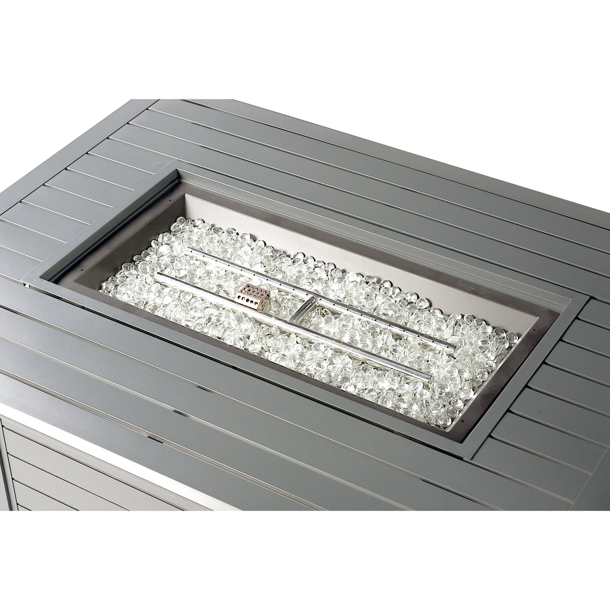 Aluminum 48-in Rectangular Propane Fire Table, Beads, Covers and Lid Sharicks