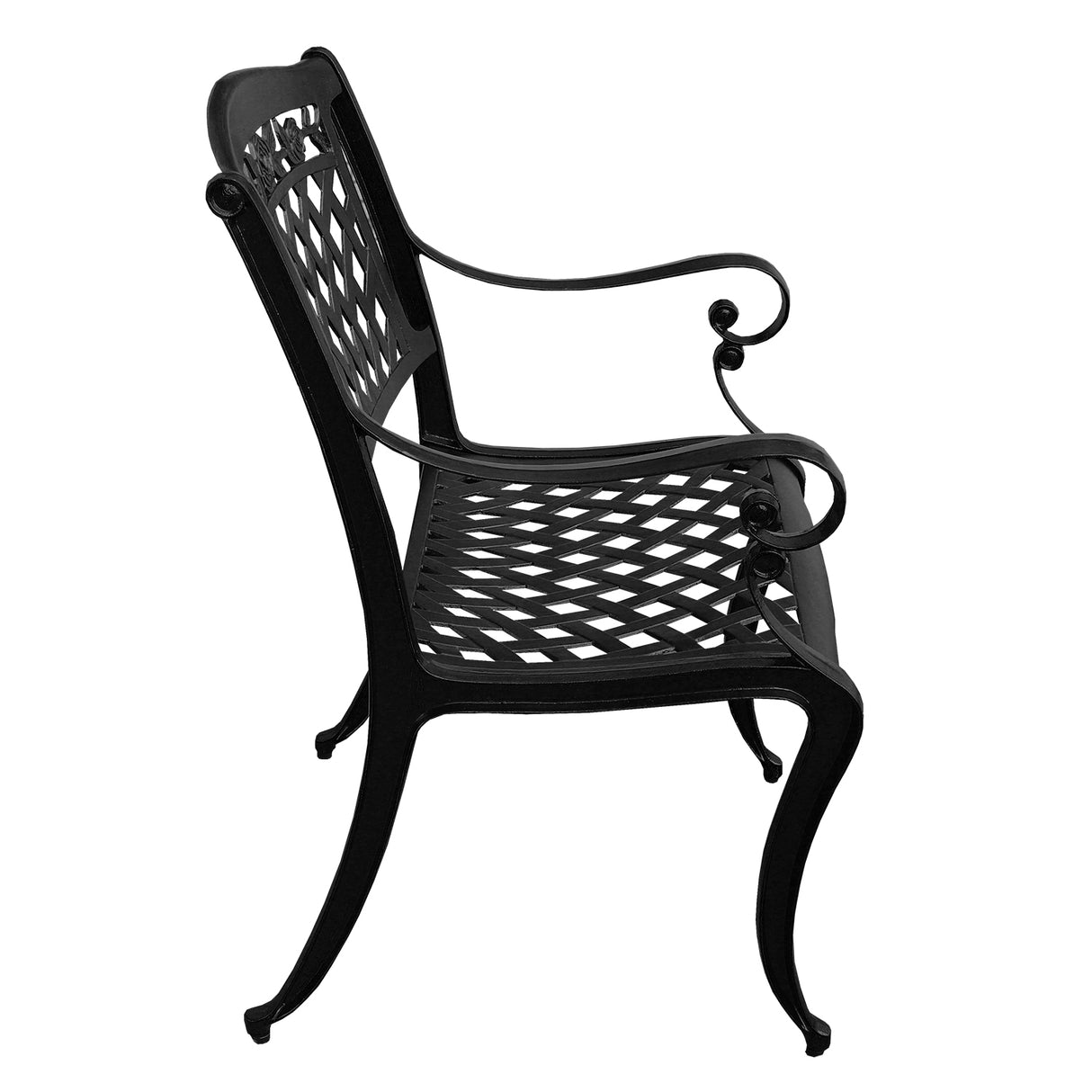 Outdoor Aluminum 7pc Black Rectangular Patio Dining Set and Six Chairs - Sharicks