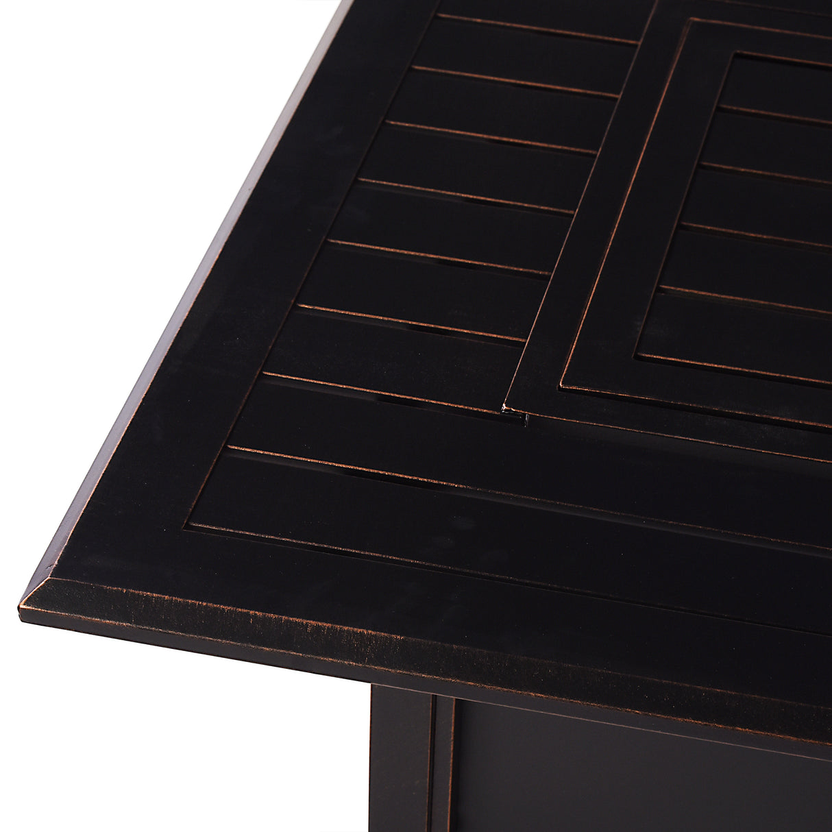 Aluminum 46-in Rectangular Propane Fire Table, Beads, Covers and Lid Sharicks