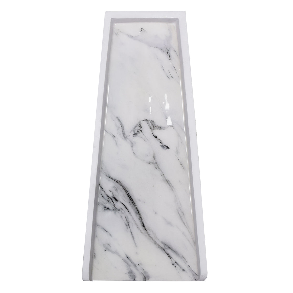 White Faux Marble 24-in Cast Aluminum Downspout Gutter Splash Block Sharicks