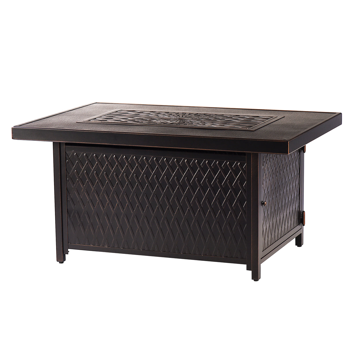 Aluminum 48-in Rectangular Propane Fire Table, Beads, Covers and Lid Sharicks