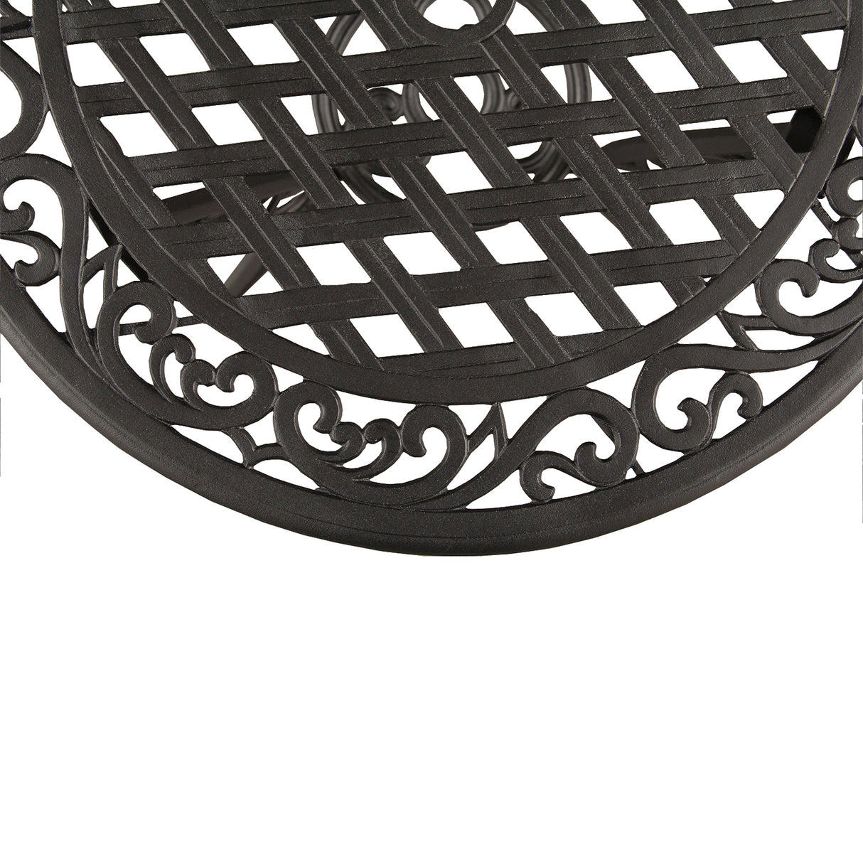 Black Ornate Outdoor Patio Garden Aluminum 3 Piece Bistro Set Sharicks