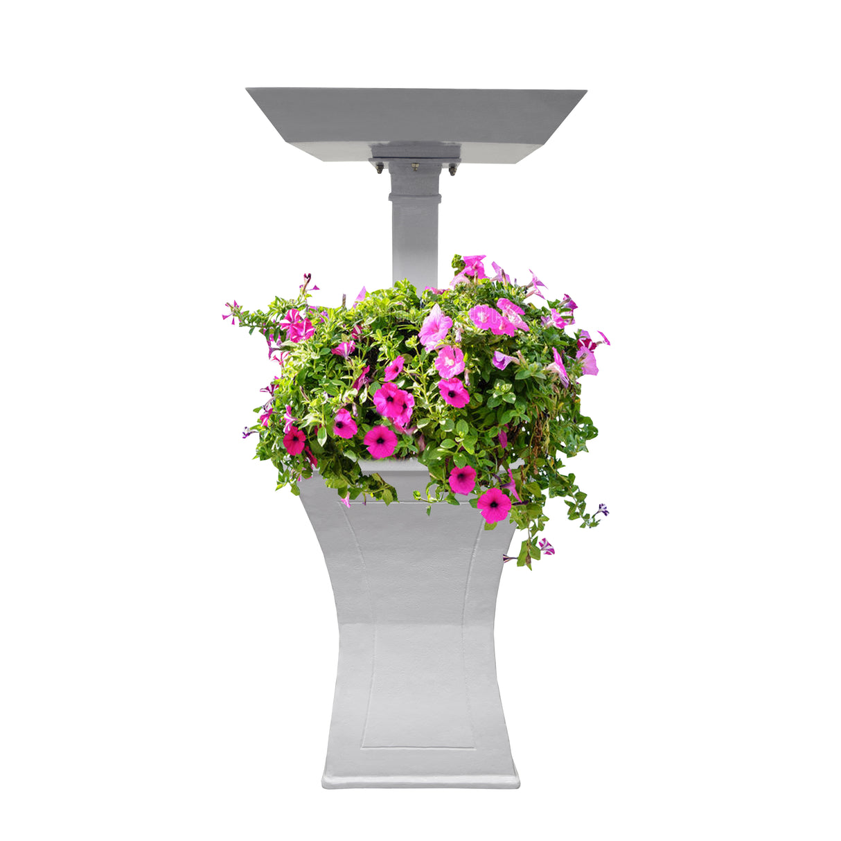 Modern Square Cast Aluminum 40-in Bird Bath and Planter Vase Combo Sharicks