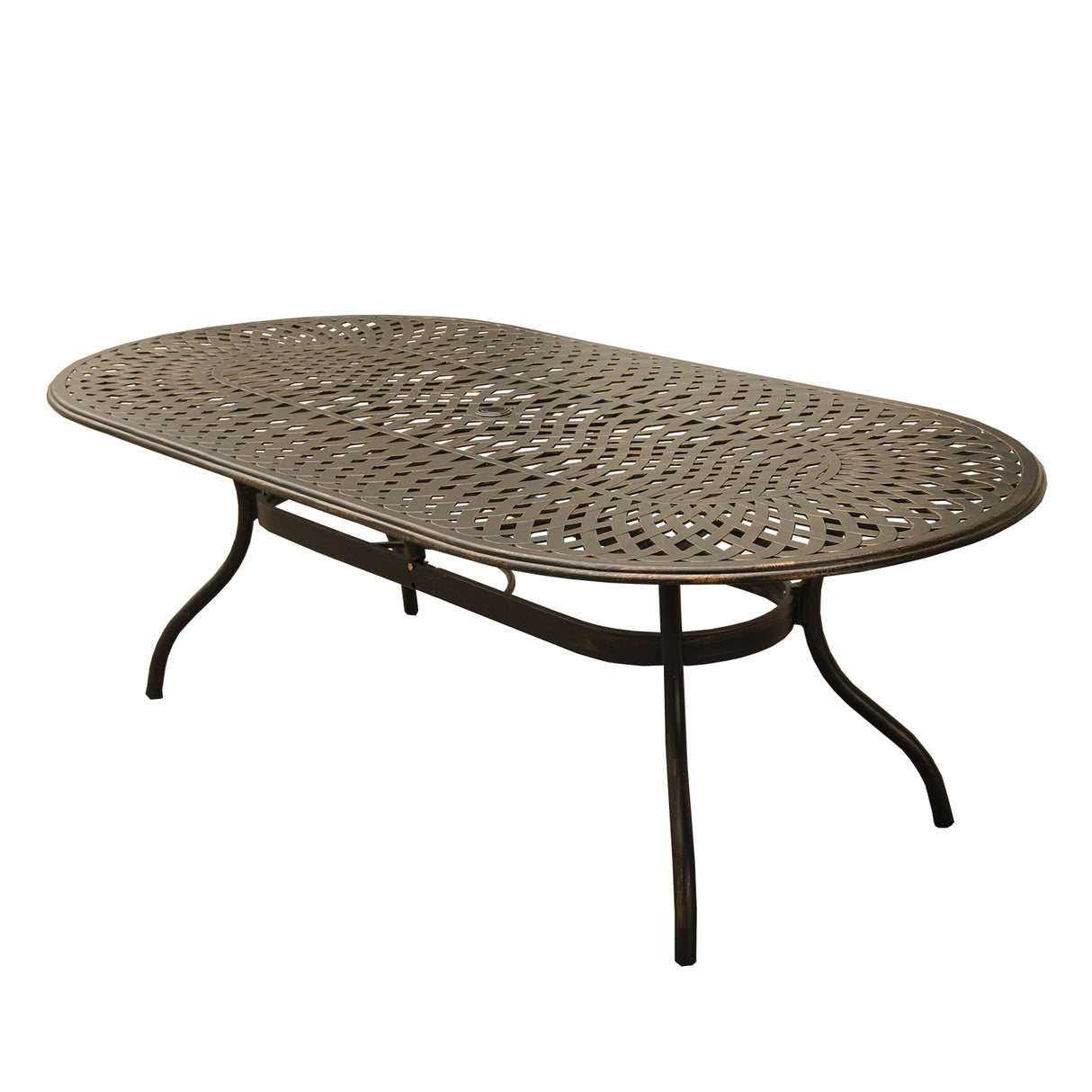 Outdoor Modern Aluminum 95-in Large Oval Patio Dining Table Sharicks