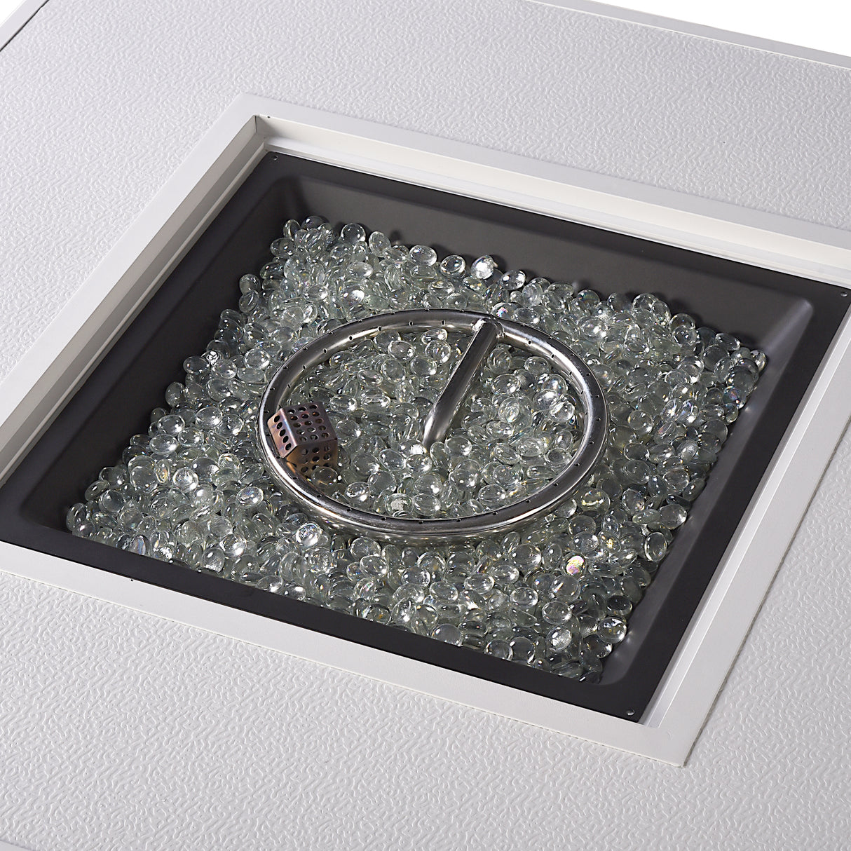 Aluminum 42-in Square Propane Fire Table with Beads, Covers and Lid Sharicks