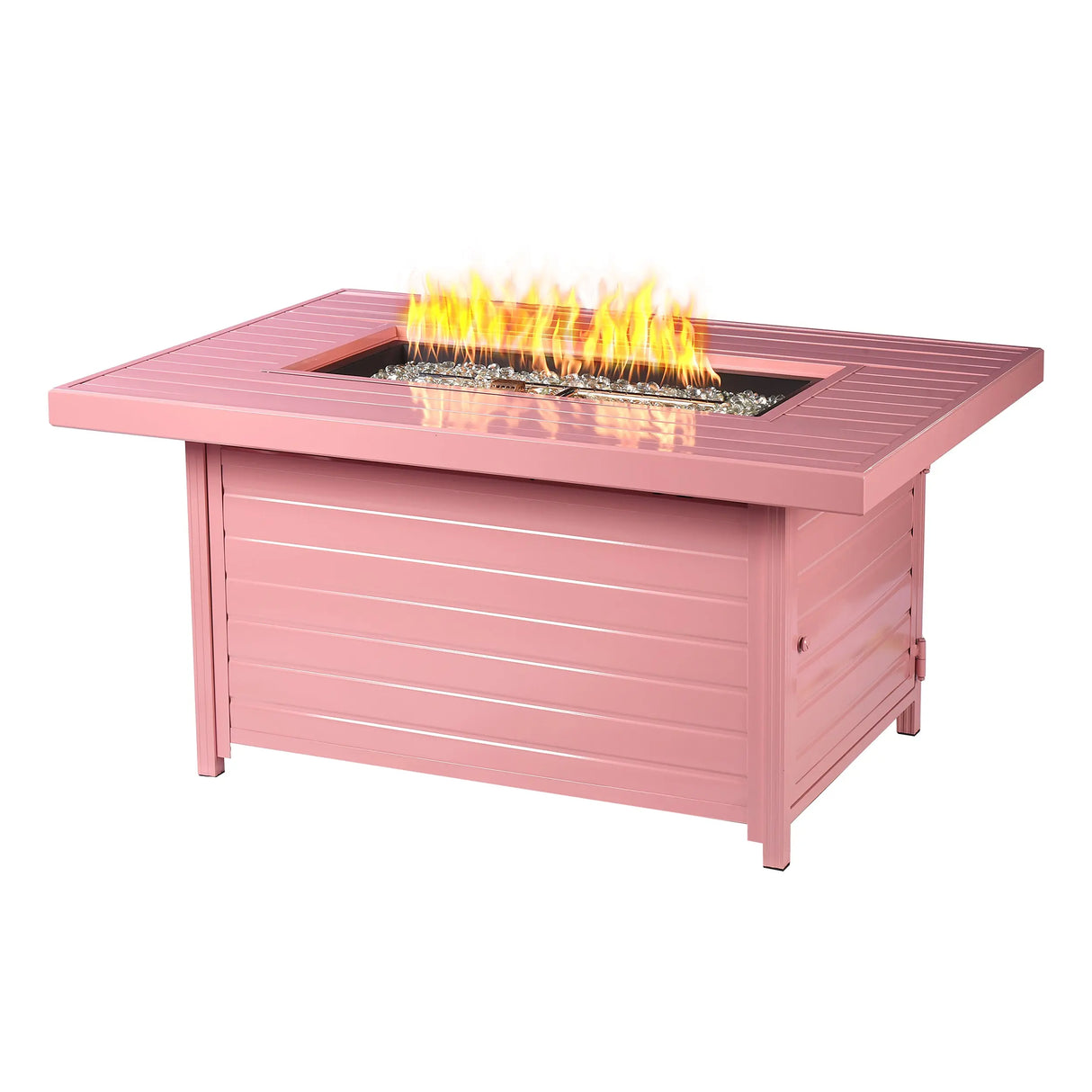 Aluminum 48-in Rectangular Propane Fire Table, Beads, Covers and Lid Sharicks