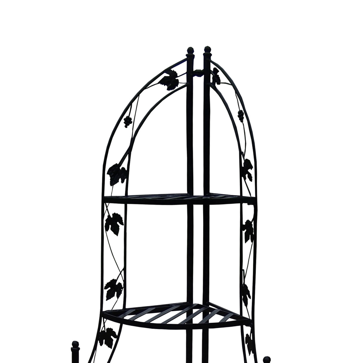 4-Tier Steel Corner Shelf Black Plant Stand - Sharicks