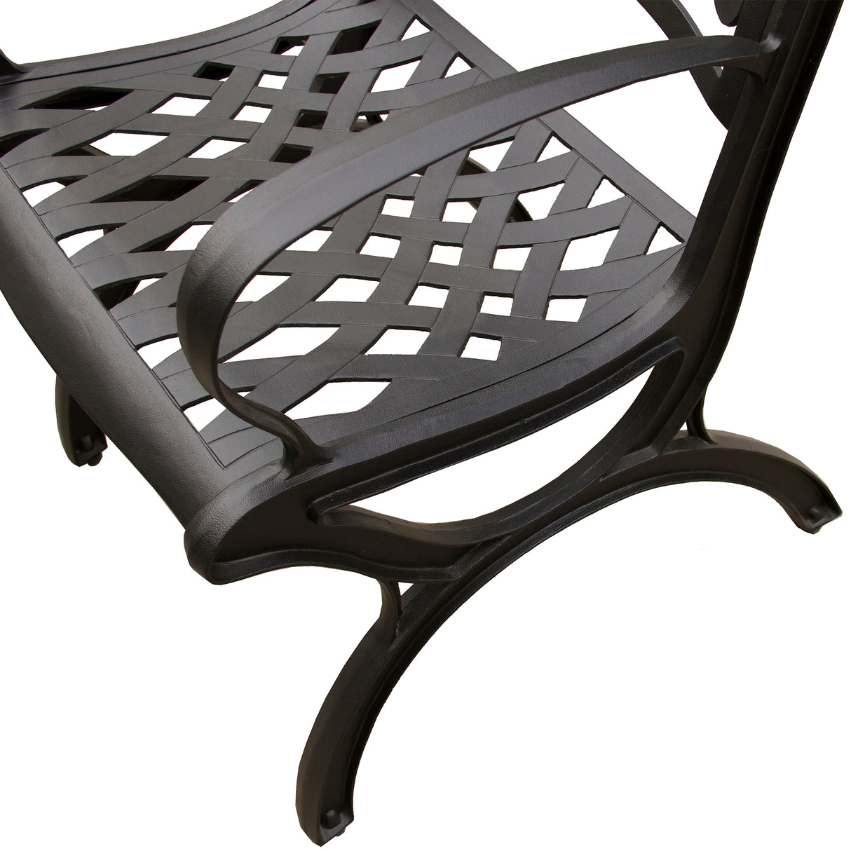 Outdoor Aluminum 5pc Square Black Patio Dining Set with Four Chairs - Sharicks