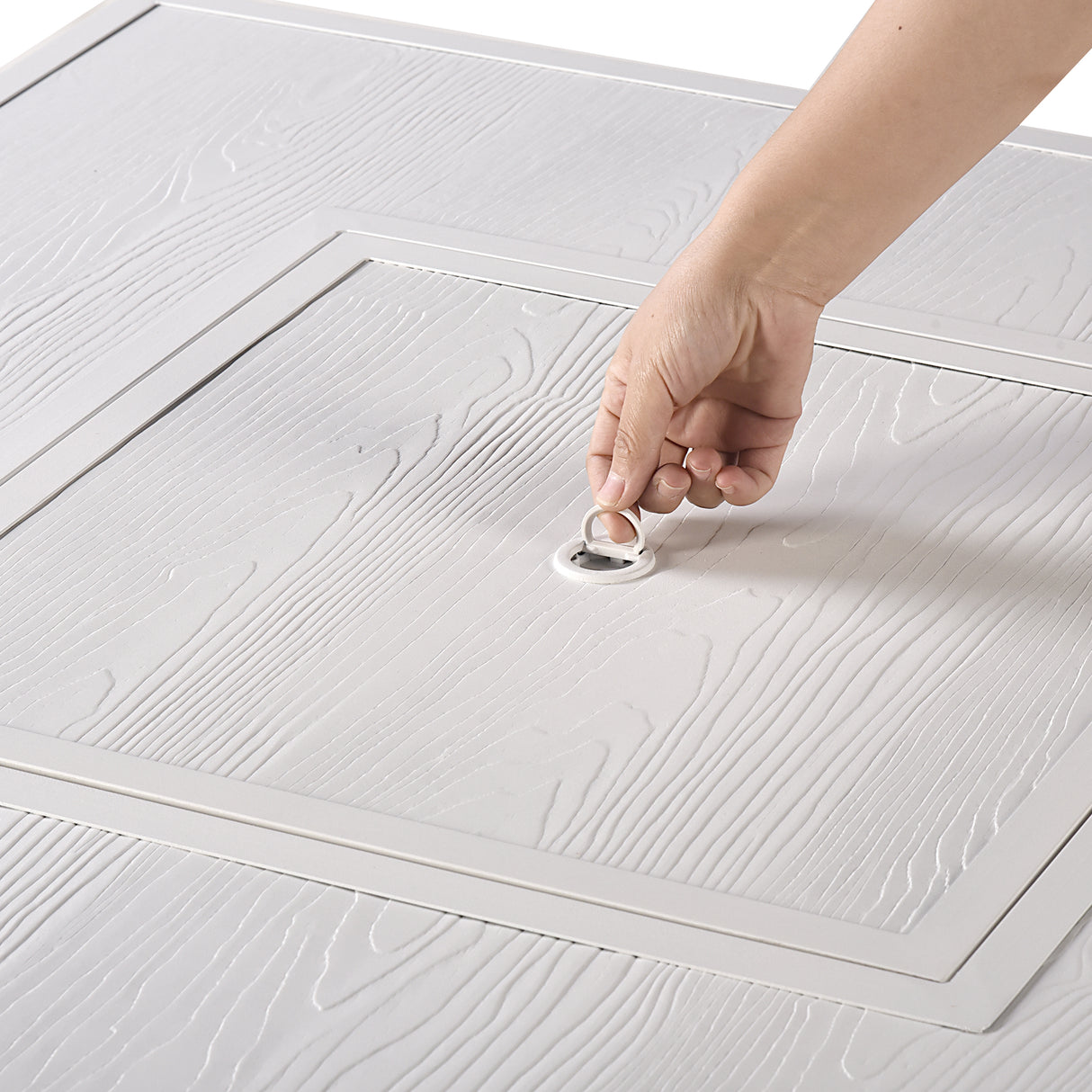 Aluminum 42-in Square Propane Fire Table with Beads, Covers and Lid Sharicks