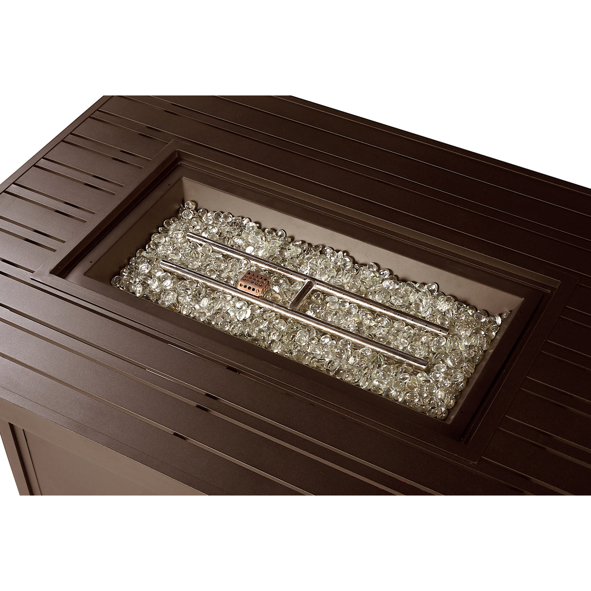 Aluminum 48-in Rectangular Propane Fire Table, Beads, Covers and Lid Sharicks