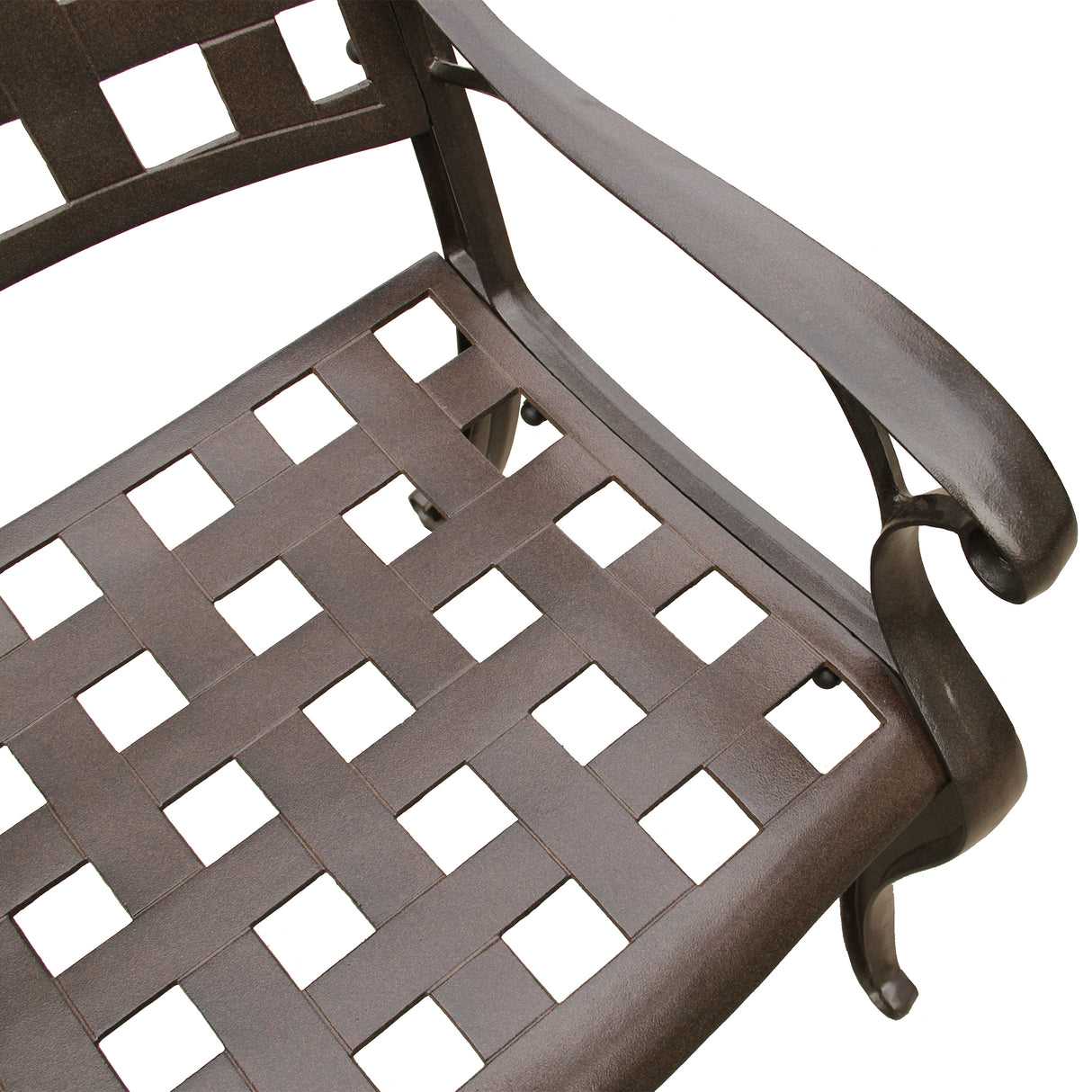 Modern Outdoor Mesh Cast Aluminum Patio Dining Chair Sharicks