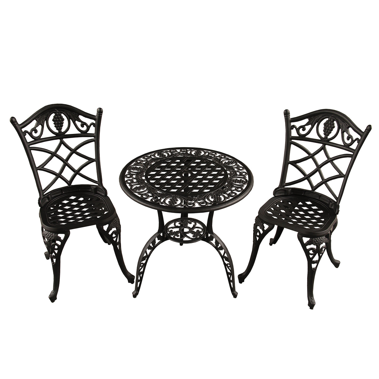Black Grape Vineyard Outdoor Patio Garden Aluminum 3 Piece Bistro Set Sharicks