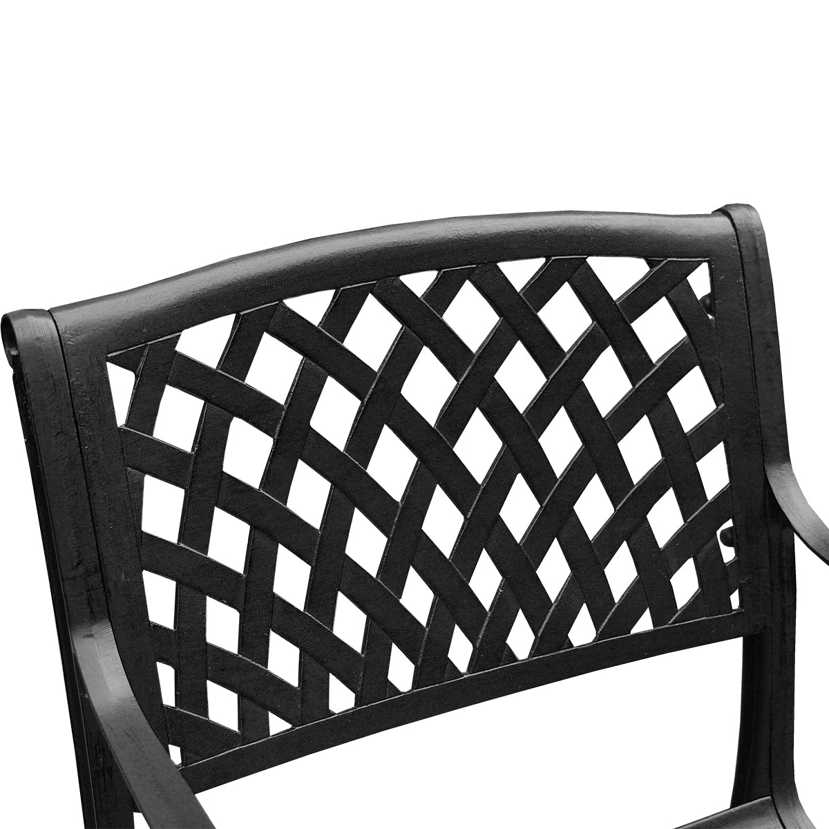 Outdoor Aluminum 7pc Black Rectangular Patio Dining Set and Six Chairs - Sharicks