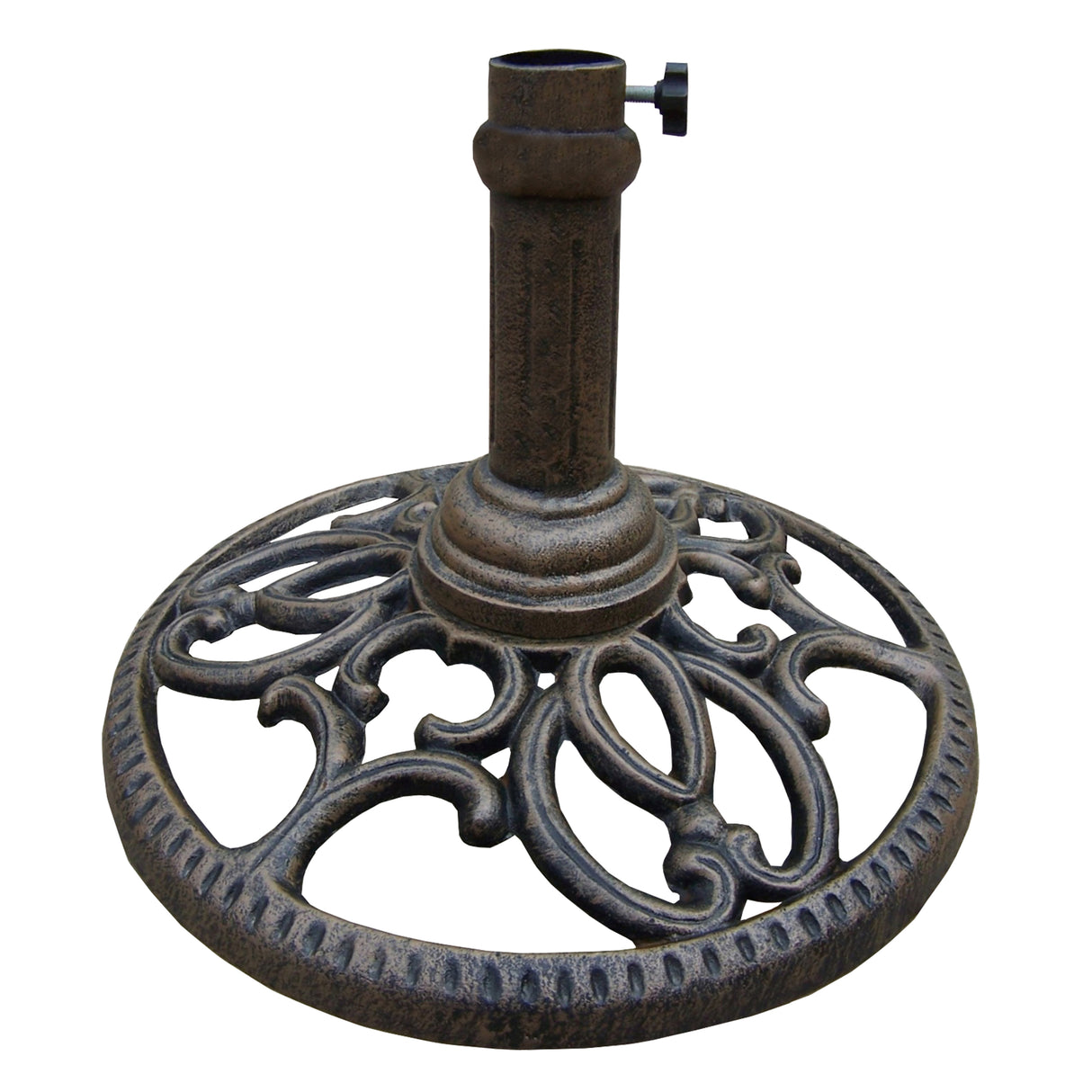 Antique Bronze 23 lbs Round Cast Iron Umbrella Stand Base Weight Sharicks