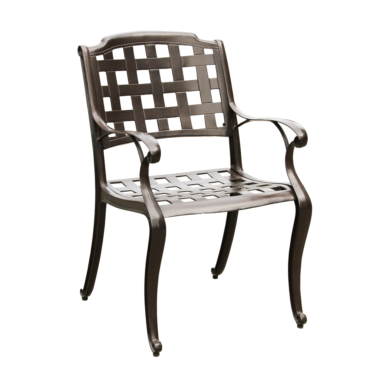 Modern Outdoor Mesh Cast Aluminum Patio Dining Chair Sharicks