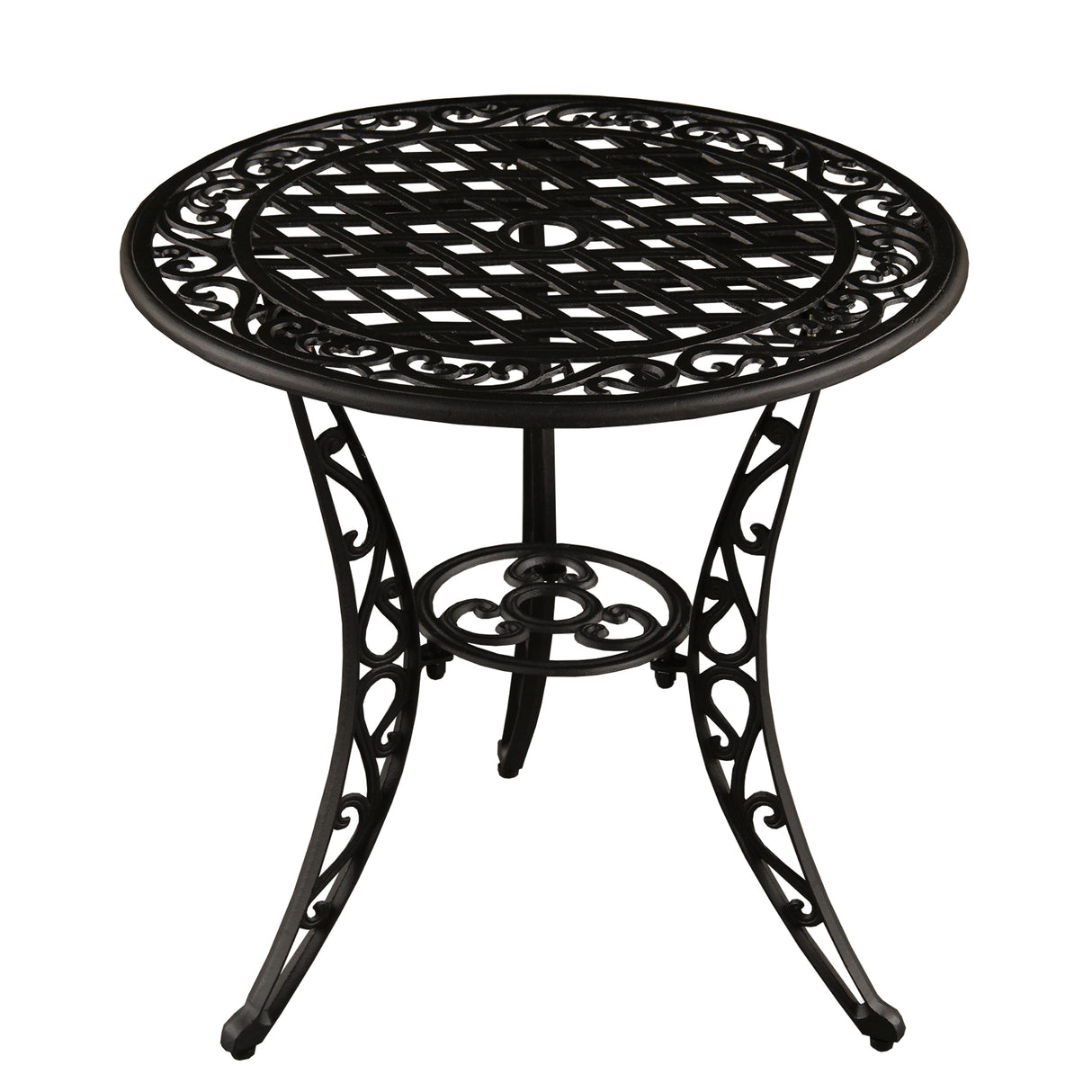 Black Ornate Outdoor Patio Garden Aluminum 3 Piece Bistro Set Sharicks