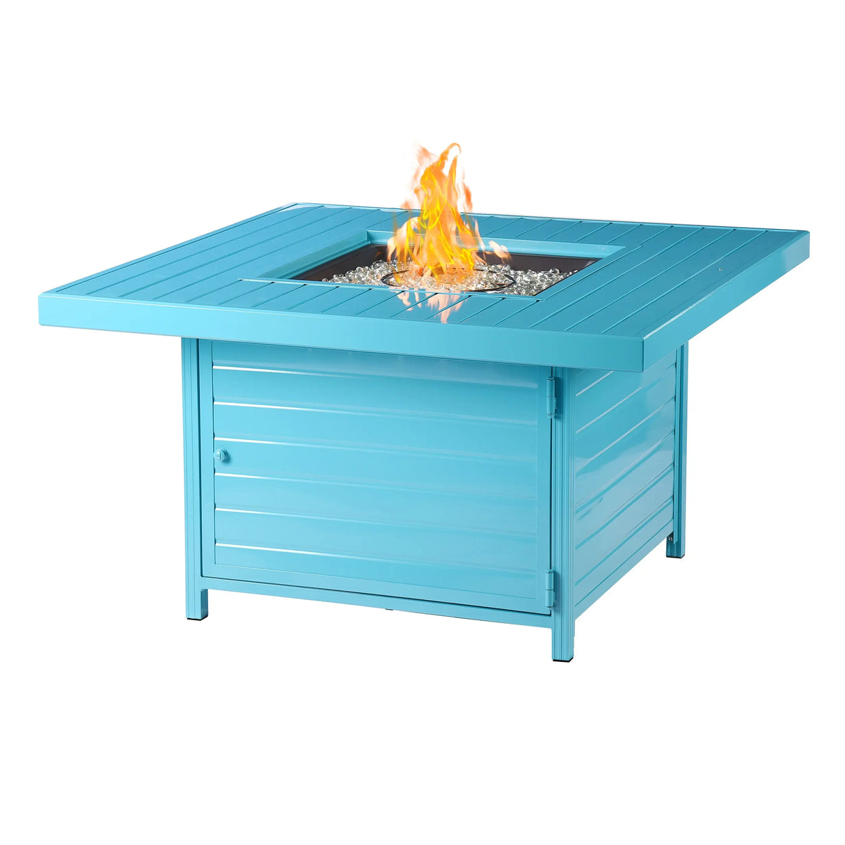 Aluminum 42-in Square Propane Fire Table with Beads, Covers and Lid Sharicks