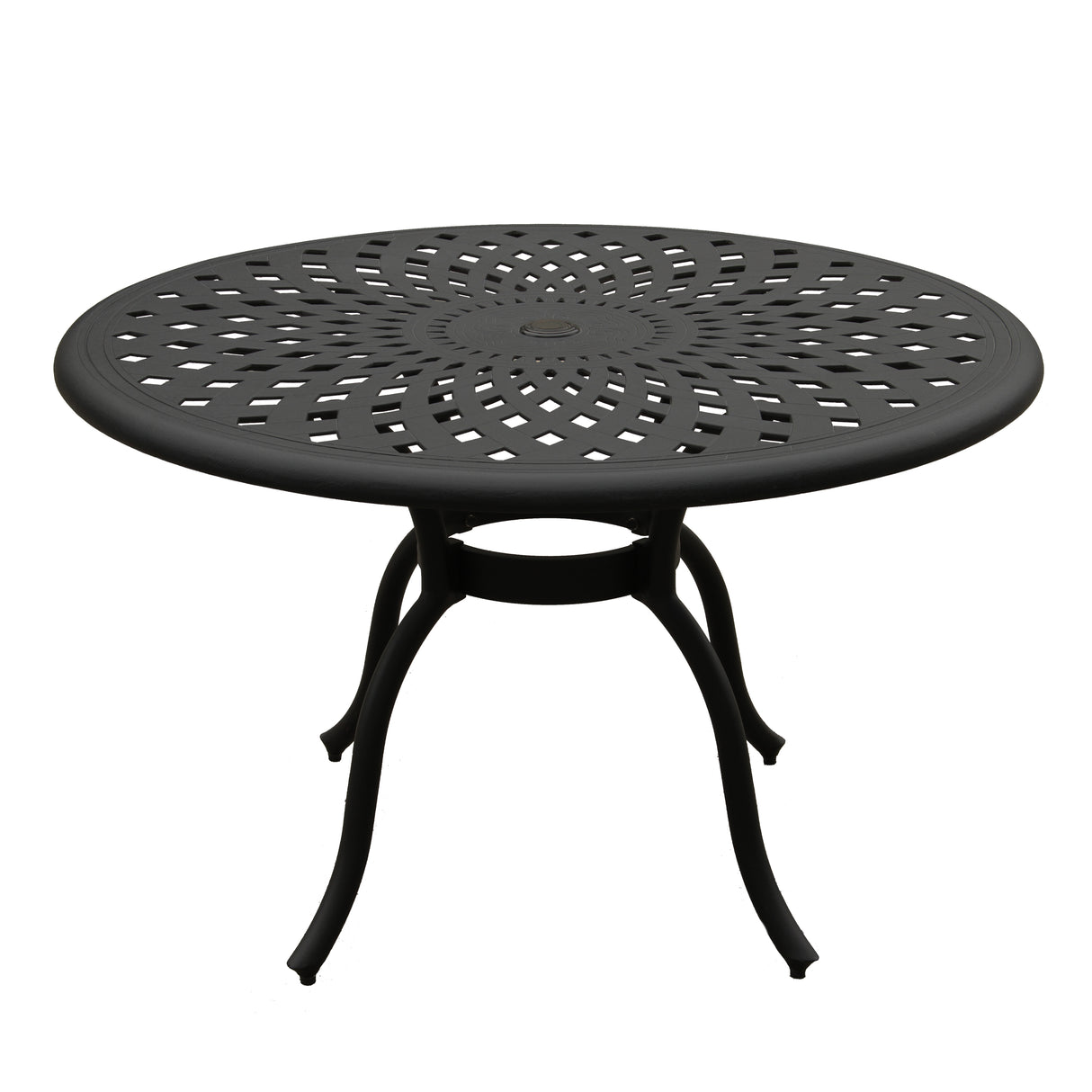 Outdoor Aluminum 5pc Round Black Patio Dining Set with Four Chairs - Sharicks