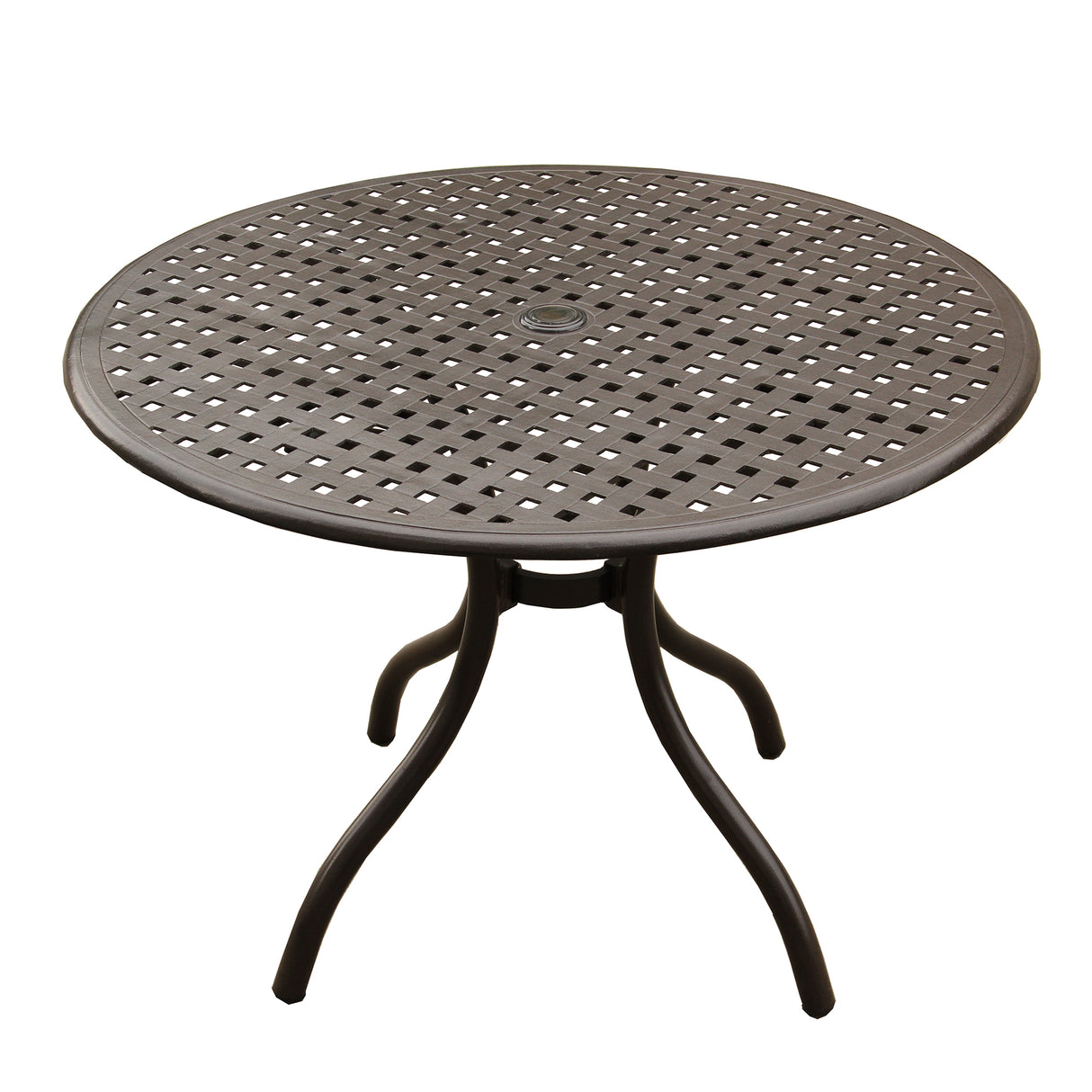 Modern Outdoor Mesh Aluminum 42-in Round Patio Dining Table Sharicks