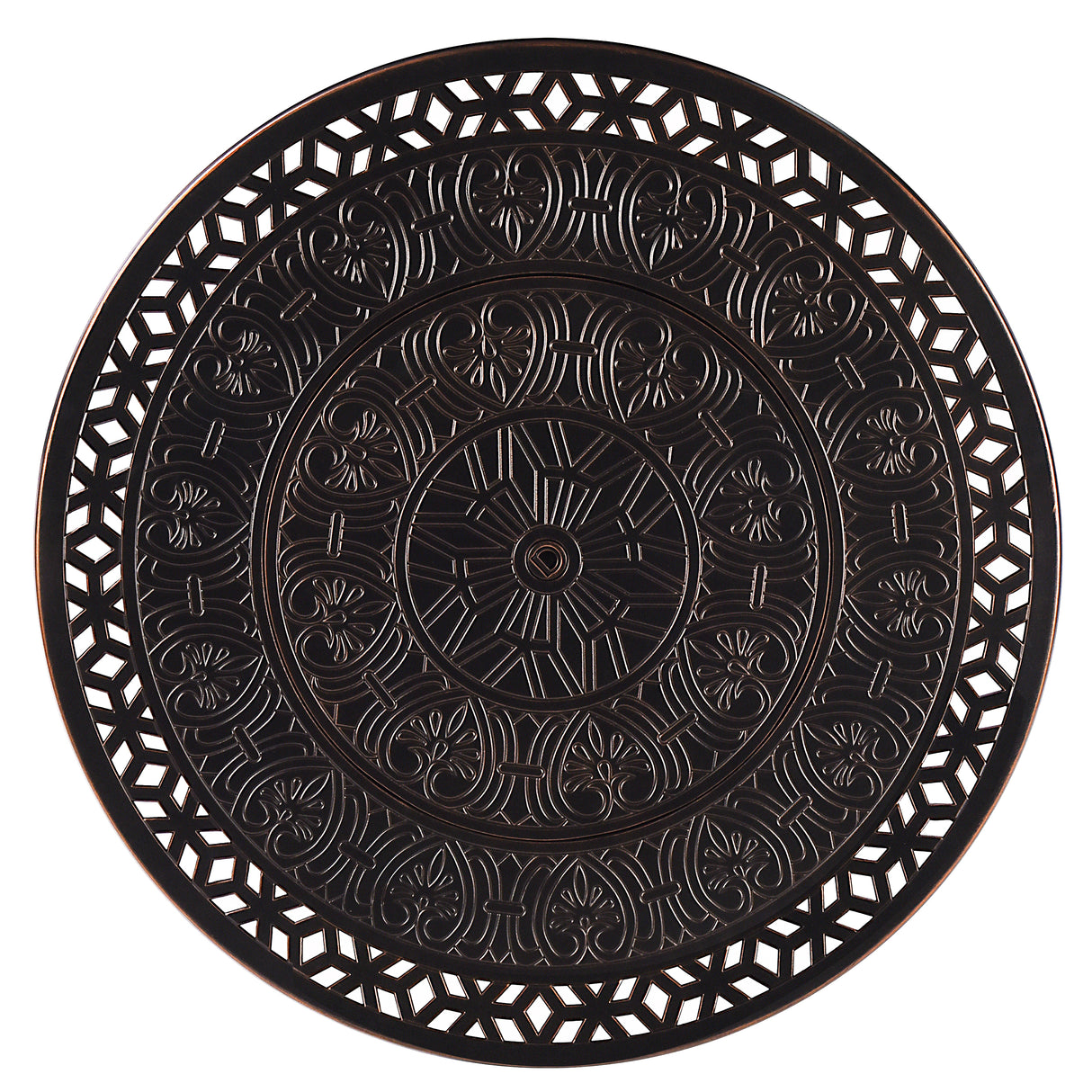 Aluminum 44-in Round Propane Fire Table with Beads, Covers and Lid Sharicks