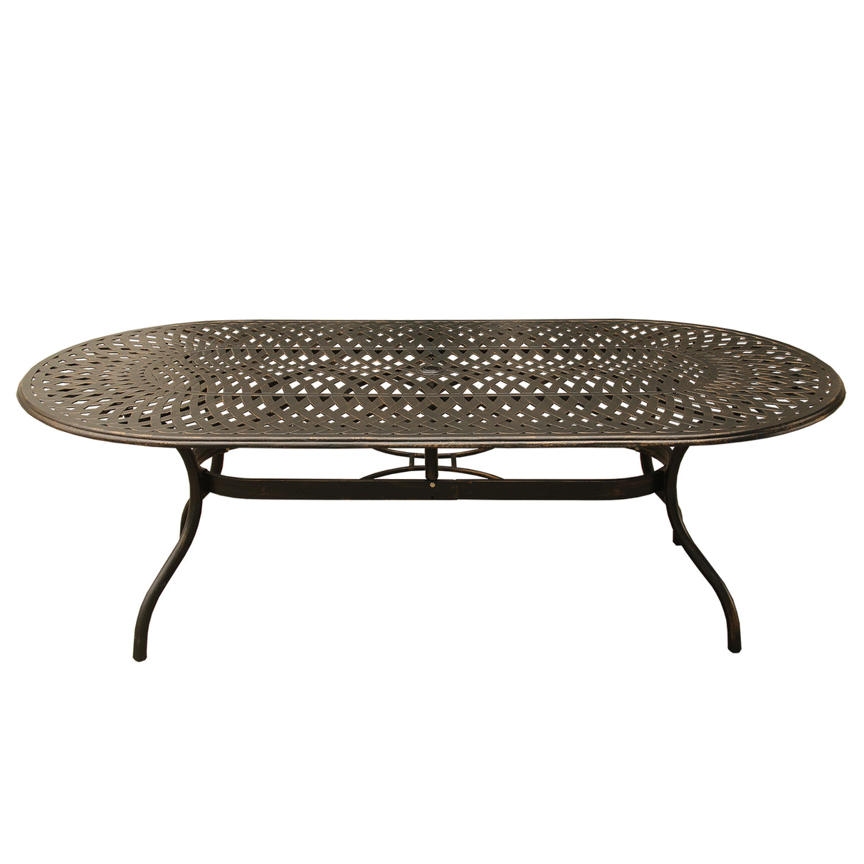 Outdoor Modern Aluminum 95-in Large Oval Patio Dining Table Sharicks
