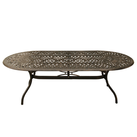 Outdoor Modern Aluminum 95-in Large Oval Patio Dining Table