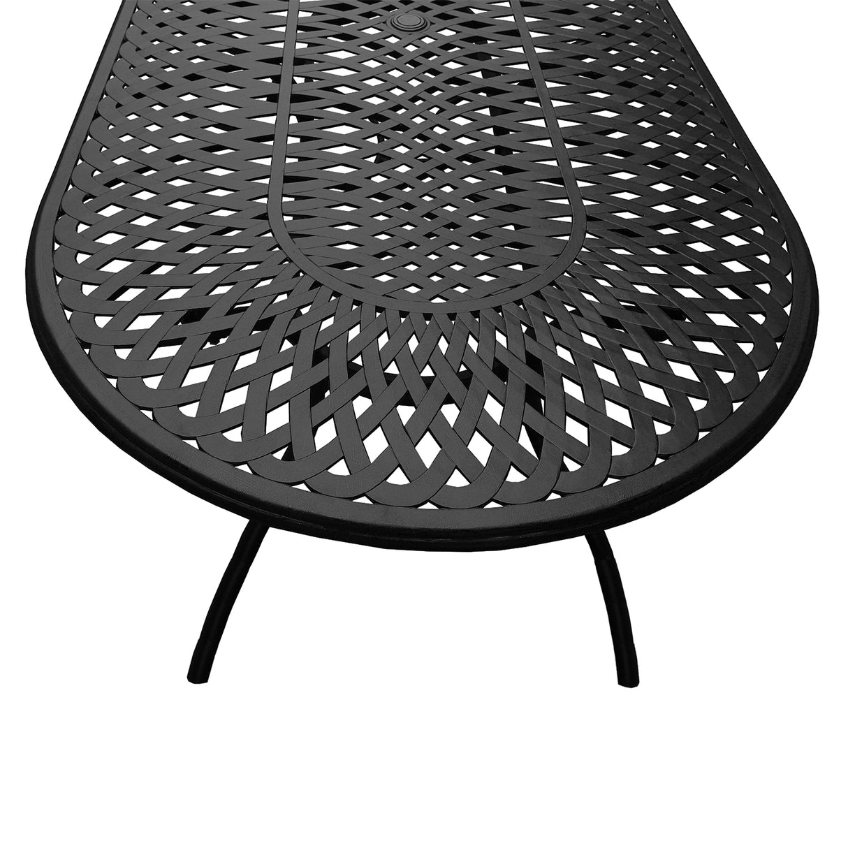 Outdoor Aluminum 9pc Large Black Oval Patio Dining Set Eight Chairs - Sharicks