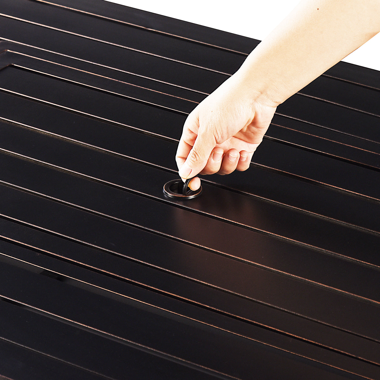 Aluminum 46-in Rectangular Propane Fire Table, Beads, Covers and Lid Sharicks